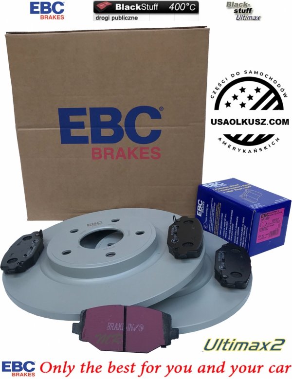 Tylne klocki Ultimax2 + tarcze hamulcowe 328mm EBC seria Premium Dodge Journey 2012-