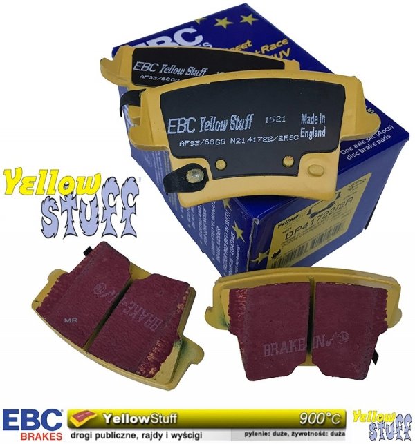 Tylne klocki YellowStuff + WIERCONE NACINANE tarcze hamulcowe EBC seria GD Dodge Magnum