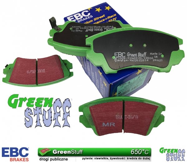 Przednie klocki Green Stuff + tarcze hamulcowe 321mm EBC seria Premium Chevrolet Camaro 3,6 V6 -2015