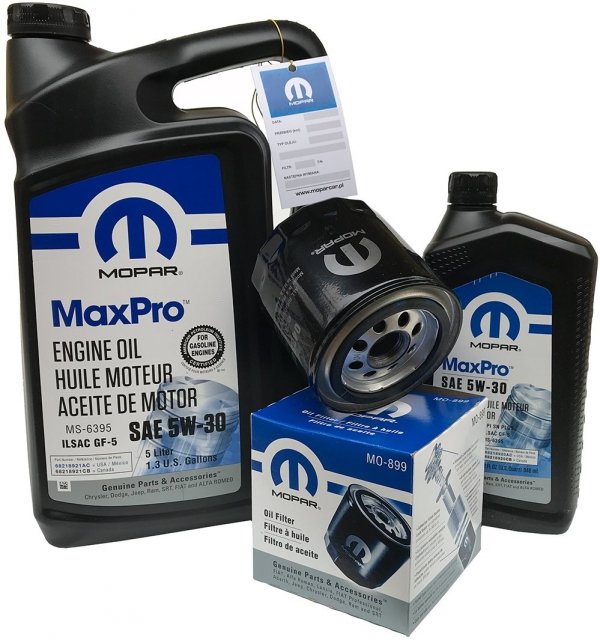 Oryginalny MOPAR filtr oraz mineralny olej MaxPro 5W30 Chrysler Aspen 4,7 V8 2008-