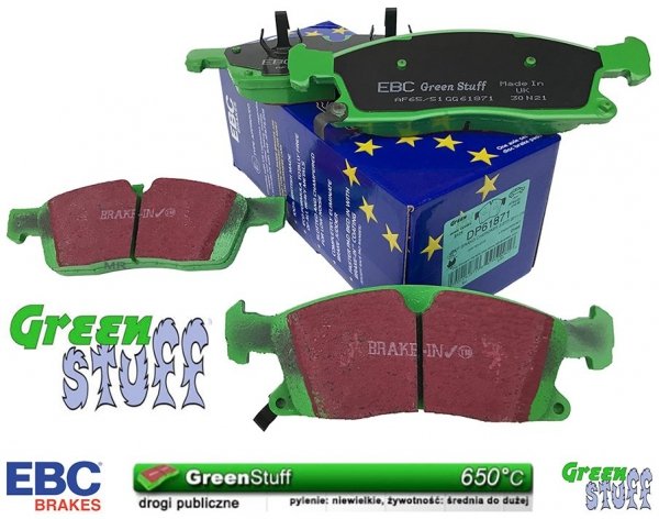 Przednie klocki GreenStuff + tarcze hamulcowe 330mm EBC seria Premium Dodge Durango 3,6 V6 2011-2020