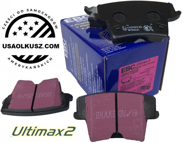 Tylne klocki Ultimax2 + NACINANE WENTYLOWANE tarcze hamulcowe EBC seria USR Dodge Charger