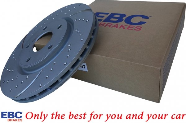 Przednia NAWIERCANA NACINANA tarcza hamulcowa 330mm EBC seria GD Chrysler Voyager Town Country 2012-