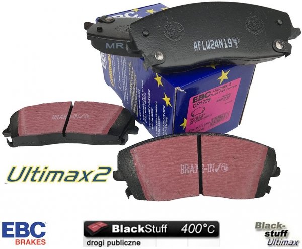 Przednie klocki Ultimax2 + tarcze hamulcowe 320mm EBC seria PREMIUM Dodge Challenger RWD V6