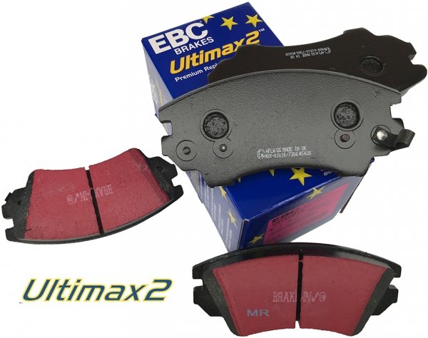 Przednie klocki Ultimax2 + NAWIERCANE NACINANE tarcze hamulcowe 321mm EBC seria GD Chevrolet Camaro 3,6 V6 -2015