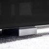 Meblościanka z LED pod TV, 5 elementów, czarna na wysoki połysk