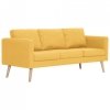 Sofa 3-osobowa tapicerowana tkaniną, żółta