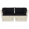 Ogrodowa sofa 2-osobowa z palet, z poduszkami, drewno świerkowe