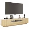 Szafka TV z oświetleniem LED, kolor dąb sonoma, 180x35x40 cm