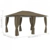 Namiot ogrodowy z zasłonami, 4 x 3 m, taupe, 180 g/m²