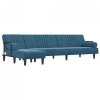 Sofa rozkładana L, niebieska, 260x140x70 cm, aksamit