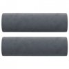 2-osobowa sofa z poduszkami, ciemnoszara, 120 cm, aksamit