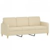 3-osobowa sofa z poduszkami, kremowa, 180 cm, tkanina