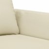 2-osobowa sofa z poduszkami, kremowa, sztuczna skóra