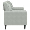 3-osobowa sofa z poduszkami, jasnoszara, 180 cm, aksamit