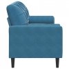 3-osobowa sofa z poduszkami, niebieska, 180 cm, aksamit