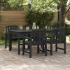 Krzesła jadalne  4 szt Czarne 65,5x55,5x88 cm HDPE, Krzesła jadalne  2 szt Czarne HDPE