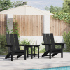 Składane krzesła Adirondack  2 sztuki Czarne 74.5x80.5x90 cm HDPE, Składane krzesło Adirondack  Czarne 74.5x80.5x90 cm HDPE