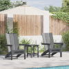 Składane krzesła Adirondack  2 sztuki Jasnoszare 74.5x80.5x90 cm HDPE, Składane krzesło Adirondack  Jasnoszare 74.5x80.5x90 cm HDPE