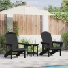 Krzesła Adirondack 2 szt. Czarne 74x82x90 cm HDPE,  Krzesło Adirondack Czarne 74x82x91 cm HDPE