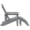 Krzesła Adirondack z podnóżkami 2 szt. Jasnoszare HDPE,  Krzesło Adirondack z podnóżkiem Jasnoszare HDPE