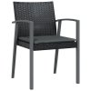 Zestaw 3 Czarny Polirattan, stal 56,5 x 57 x 83 cm Trwały