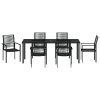 Zestaw do jadalni w ogrodzie  7 szt. Czarny Rattan PVC