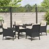 Zestaw 5 Piece Garden Dining Set z poduszkami czarny polirattan