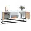 Szafka pod TV, biała, 105x30x45 cm, materiał drewnopochodny