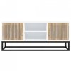 Szafka pod TV, biała, 105x30x45 cm, materiał drewnopochodny