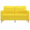Sofa 2-osobowa, jasnożółta, 140 cm, tapicerowana tkaniną