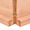 Półka, brązowa, 120x60x(2-6) cm, lakierowane lite drewno dębowe