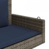 Ławka huśtawka z poduszkami Szara 119x56x48 cm Polirattan