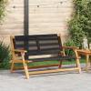 Ławka ogrodowa  Czarna 76x122x73 cm Lite drewno akacjowe