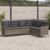 Narożna sofa ogrodowa z poduszkami, szara, polirattan