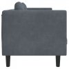 Sofa 3-osobowa z poduszkami, ciemnoszara, aksamit