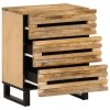 Szafka nocna, 50x34x62 cm, surowe drewno mango