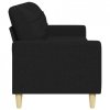 Sofa 3-osobowa, czarna, 210 cm, tapicerowana tkaniną