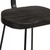 Hokery barowe 2 szt. Czarny 49x43x88 cm Drewno lite Mango