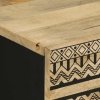 Szafka nocna, czarna, 50x33x62 cm, lite surowe drewno mango