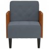 Sofa Fotel z Podłokietnikami Ciemnoszary 55 cm Aksamit