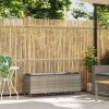 Ławka ogrodowa z poduszką Jasnoszara 110x30x40,5 cm Polirattan