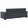 Sofa 3-osobowa, ciemnoszara, 180 cm, obita aksamitem