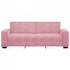 Sofa 3-osobowa, różowa, 180 cm, obita aksamitem