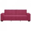 Sofa 3-osobowa, winna czerwień, 180 cm, obita aksamitem