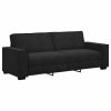 Sofa 3-osobowa, czarny, 180 cm, tapicerowana aksamitem