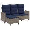 Rozkładana Sofa Ogrodowa z Poduszkami L-kształtna Szara
