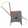 Rozkładane krzesła ogrodowe 2 szt., poduszki, rattan PE, szare