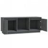 Szafka pod telewizor, szara 110,5x35x44 cm, lite drewno sosnowe