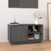 Szafka pod TV, szara, 70x34x40 cm, lite drewno sosnowe